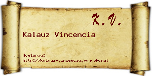Kalauz Vincencia névjegykártya